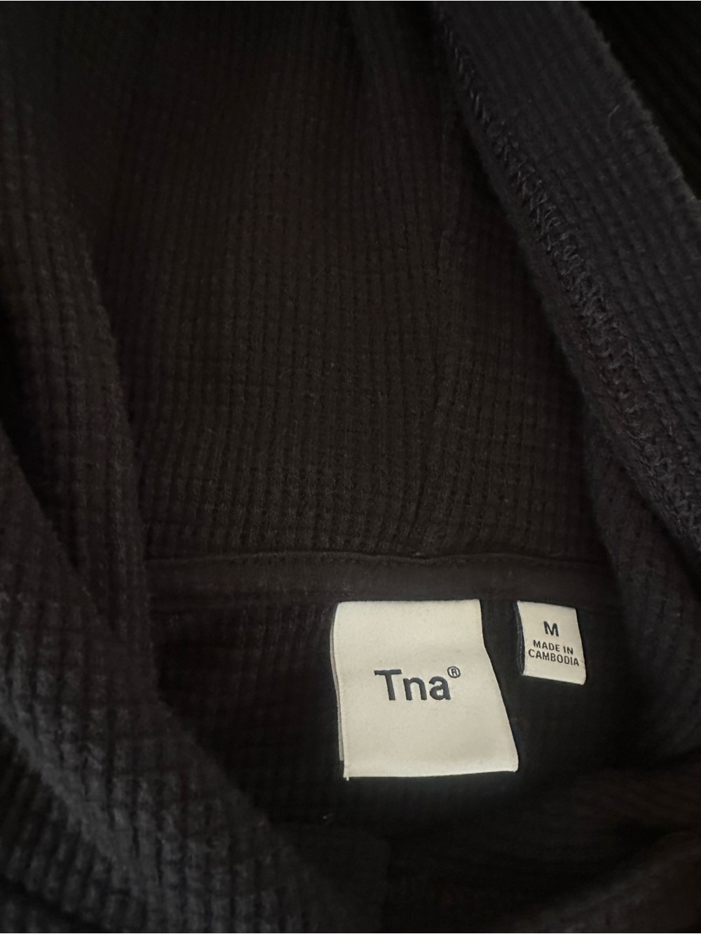 TNA Men's Black Waffle Knit Turtleneck Sweater